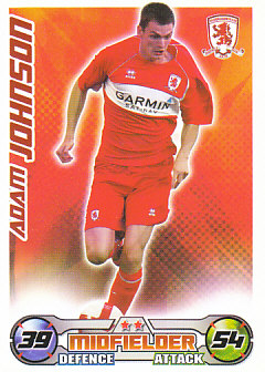 Adam Johnson Middlesbrough 2008/09 Topps Match Attax #209